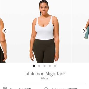 EUC lululemon athletica White Align Tank Top